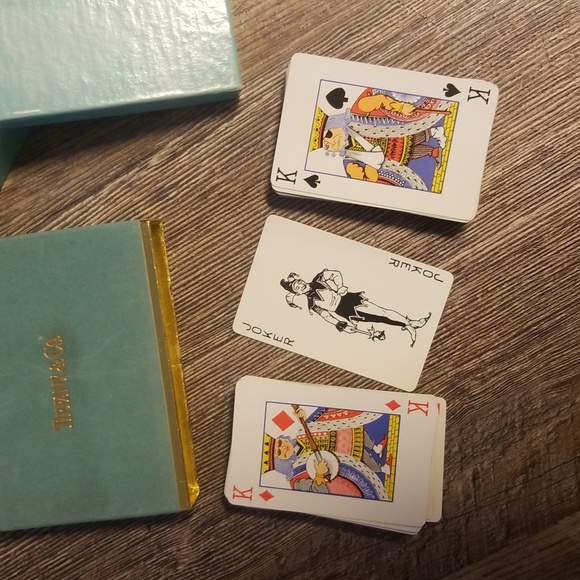 Tiffany & Co. Double Deck of Playing Cards Tiffany Blue Green Grey Velvet Box - Picture 12 of 16